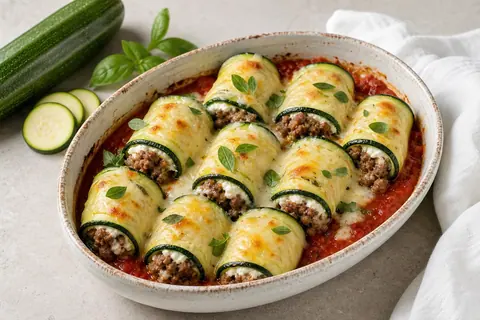 Imagen ilustrativa de Rollitos de calabacín con ternera y ricotta