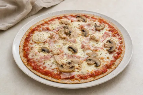 Imagen ilustrativa de Pizza express crujiente en base de tortilla integral