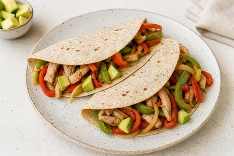 Imagen ilustrativa de Fajitas de lomo, pimiento y aguacate