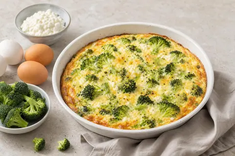 Imagen ilustrativa de Quiche sin masa de brócoli y cottage