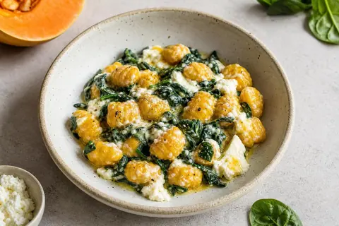 Imagen ilustrativa de Ñoquis de calabaza con ricotta y espinaca