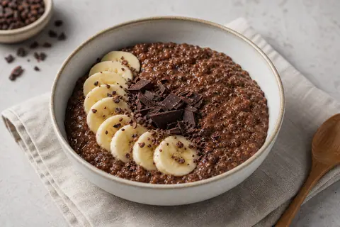 Imagen ilustrativa de Porridge de quinoa, cacao y plátano
