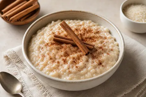 Imagen ilustrativa de Arroz con leche proteico y canela