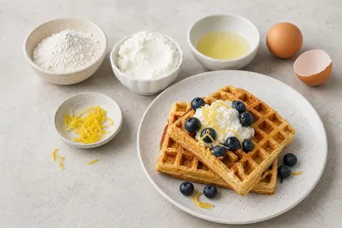 Imagen ilustrativa de Gofres de avena, ricotta y limón
