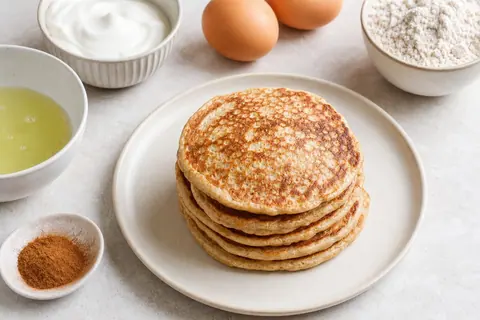 Imagen ilustrativa de Tortitas esponjosas de avena, claras y yogur
