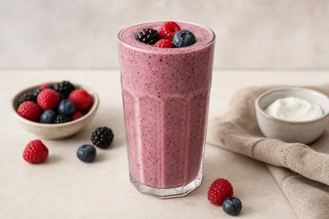 Imagen ilustrativa de Batido de frutos rojos y skyr