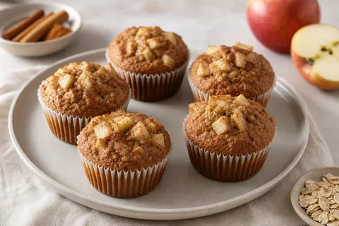 Imagen ilustrativa de Muffins proteicos de manzana y canela
