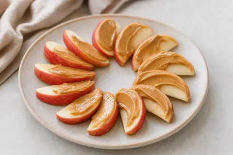 Imagen ilustrativa de Manzana con crema proteica de cacahuete