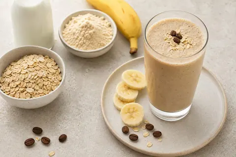Imagen ilustrativa de Batido de café, plátano y avena