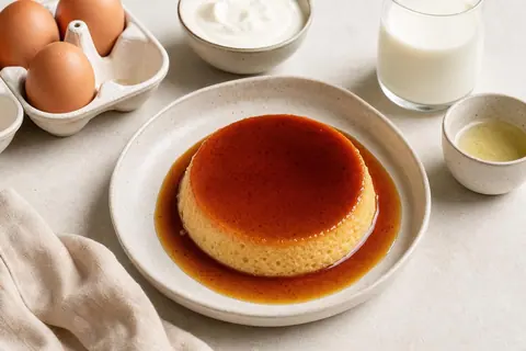 Imagen ilustrativa de Flan proteico de huevo y vainilla