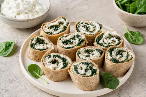 Imagen ilustrativa de Rollitos de tortilla con ricotta y espinaca