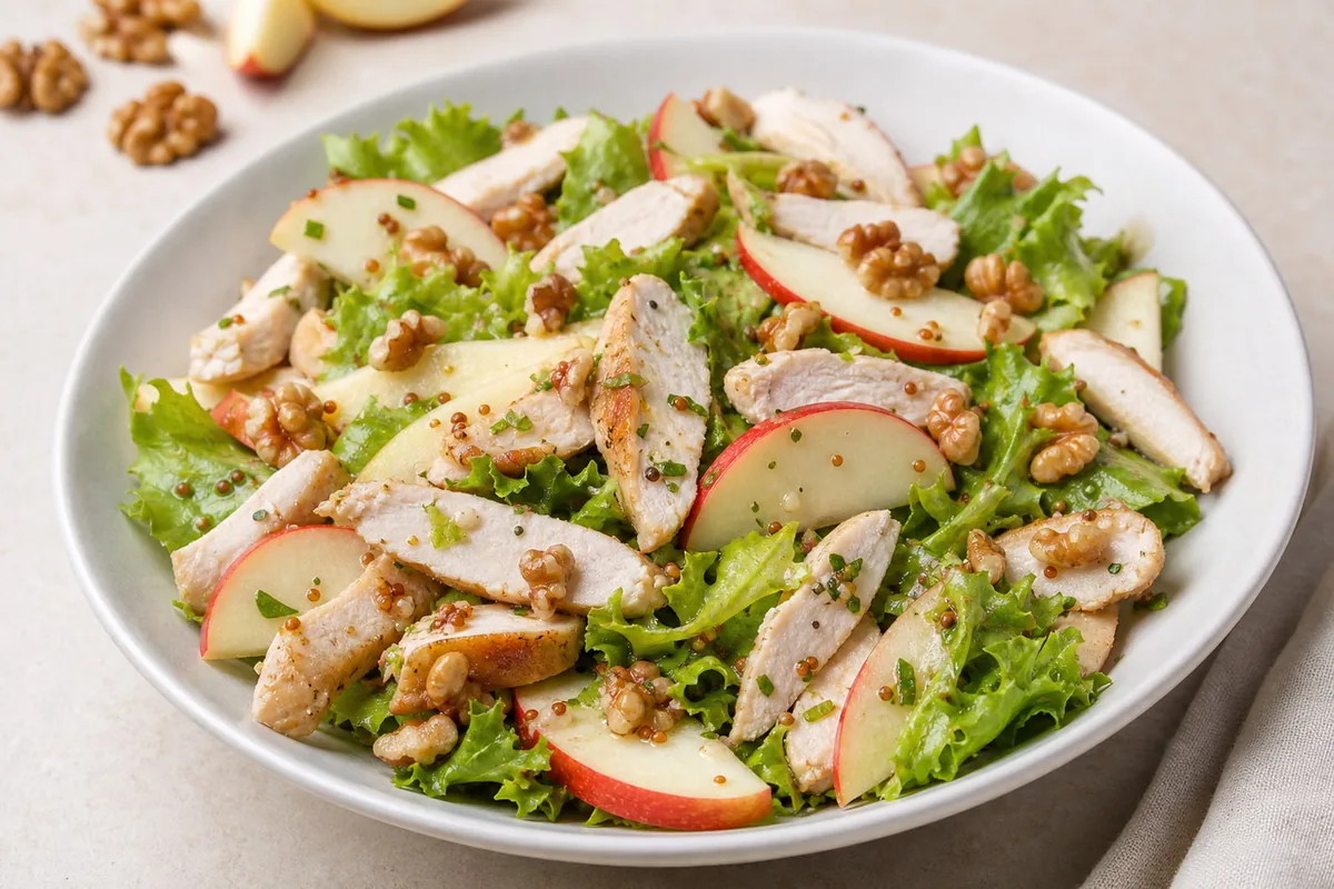 Imagen ilustrativa de Ensalada de pollo, manzana y nueces