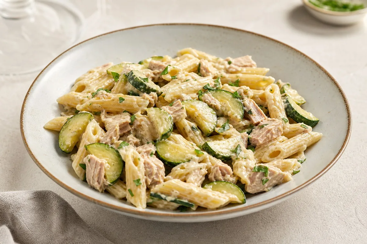 Imagen ilustrativa de Pasta cremosa de atún y calabacín