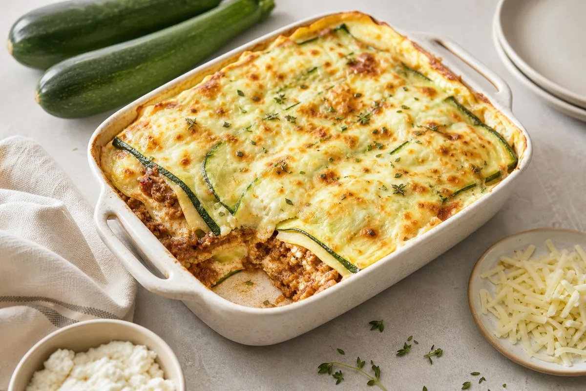 Imagen ilustrativa de Lasaña de calabacín con ternera y ricotta