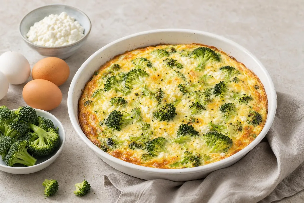 Imagen ilustrativa de Quiche sin masa de brócoli y cottage