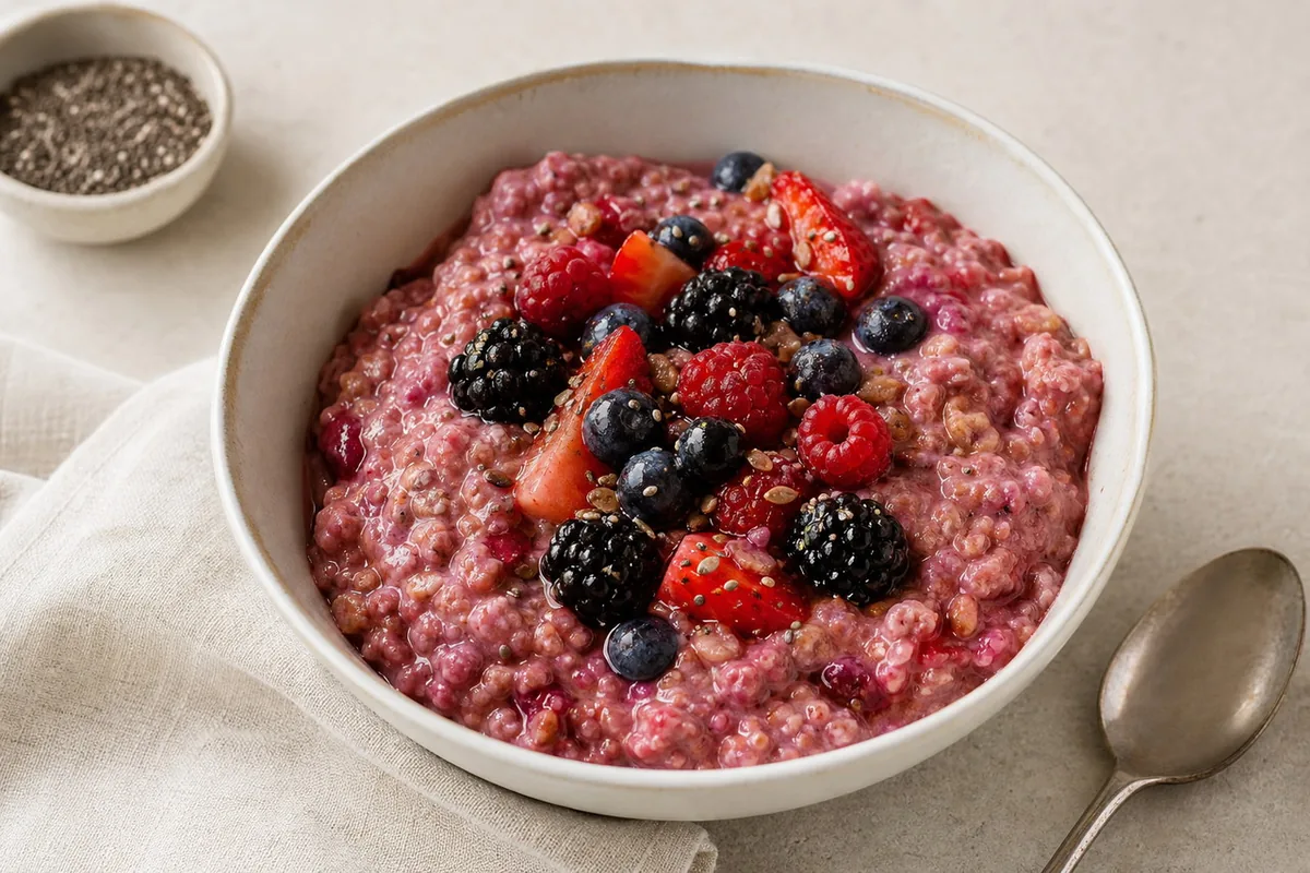 Imagen ilustrativa de Avena roja con frutos del bosque