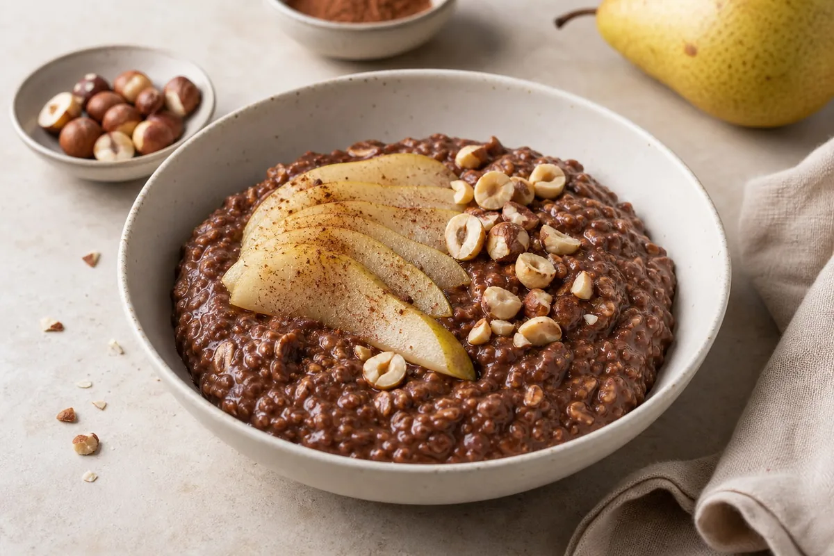 Imagen ilustrativa de Avena cacao, pera y avellana