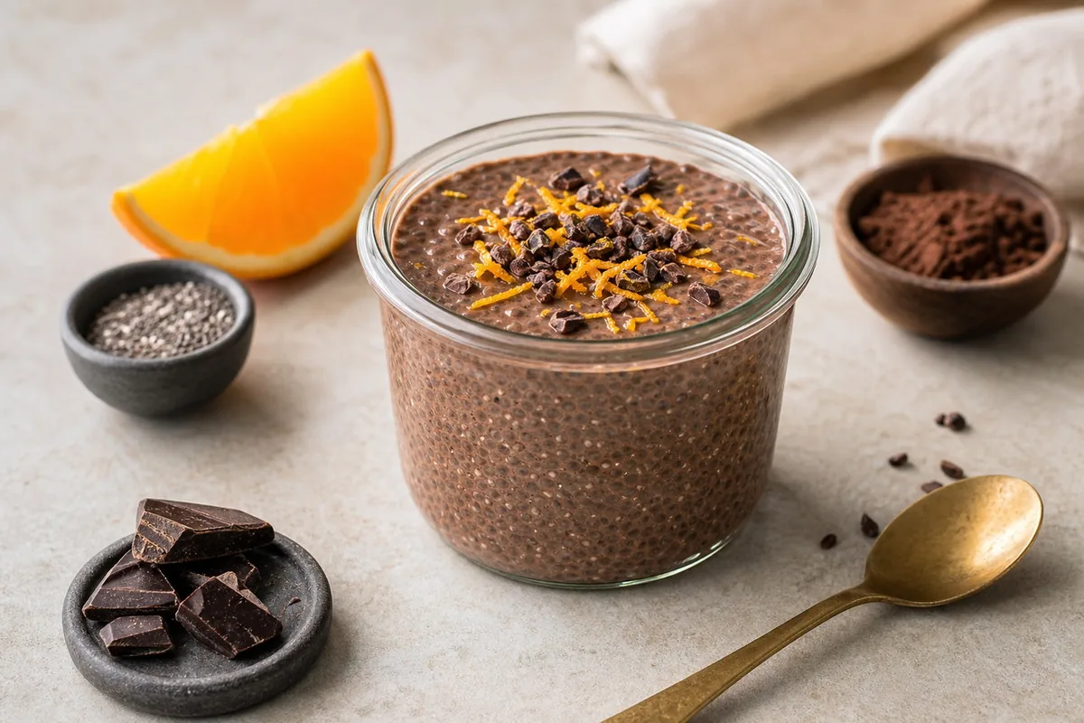 Imagen ilustrativa de Pudin de chía cacao y naranja