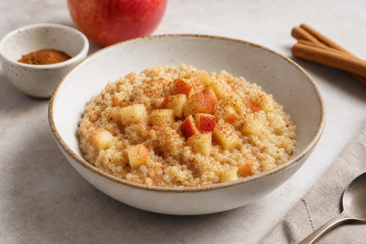 Imagen ilustrativa de Porridge de quinoa con manzana y canela