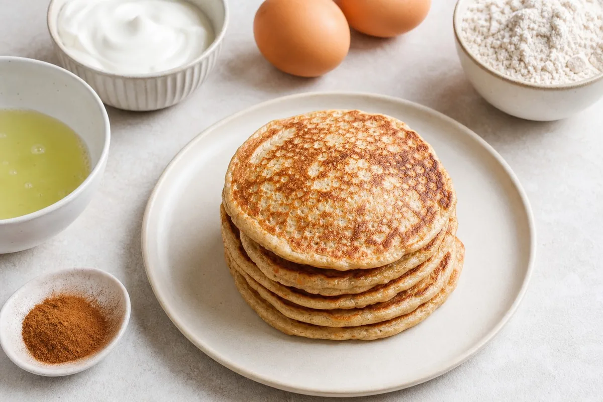 Imagen ilustrativa de Tortitas esponjosas de avena, claras y yogur