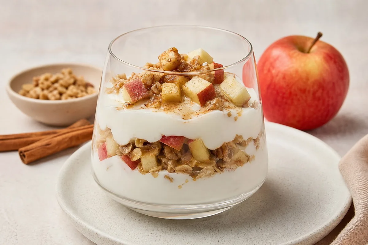 Imagen ilustrativa de Copa de yogur, manzana y canela