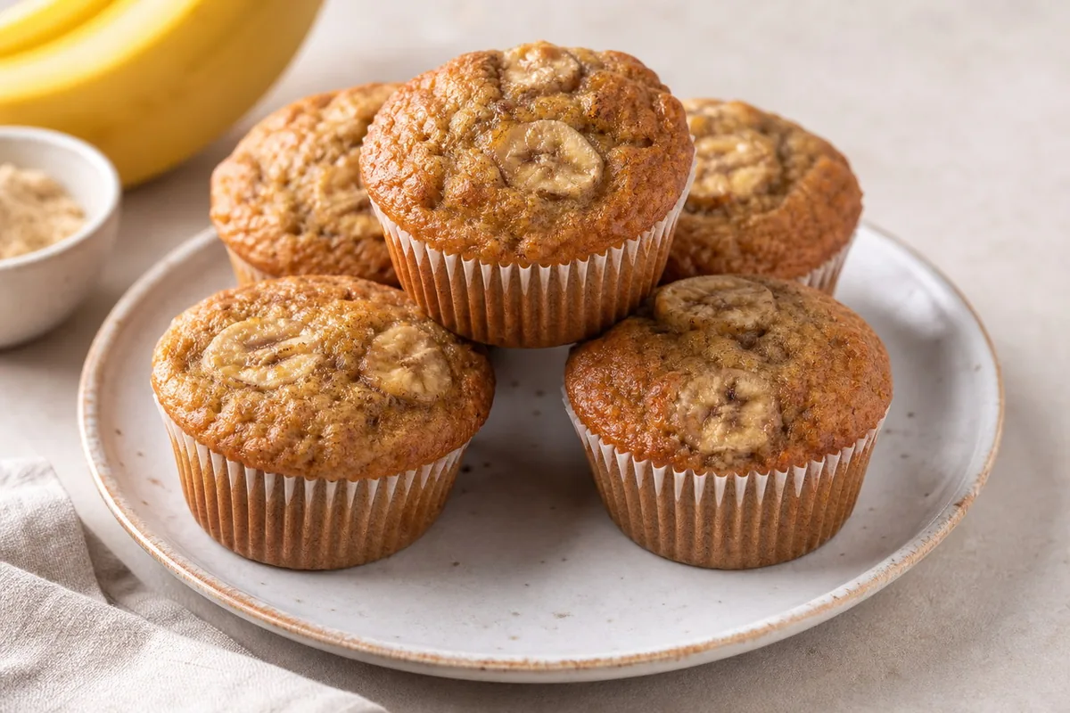 Imagen ilustrativa de Muffins proteicos de plátano