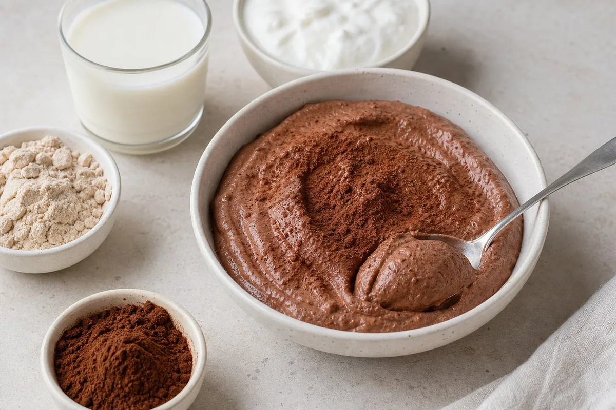 Imagen ilustrativa de Mousse exprés de chocolate proteico y Skyr