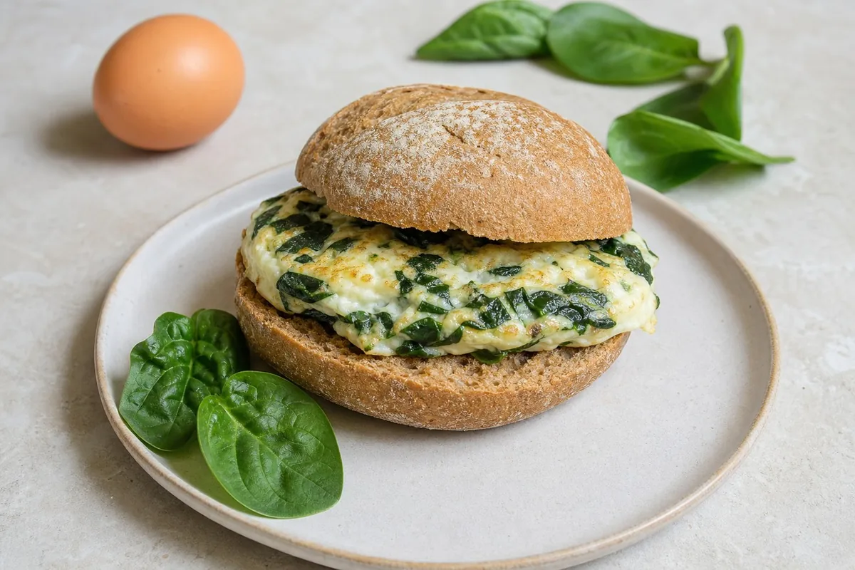 Imagen ilustrativa de Bocadillito campero de tortilla de claras y espinacas